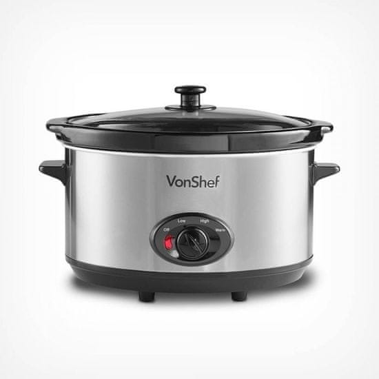 VonShef Električen lonec za počasno kuhanje 6.5L