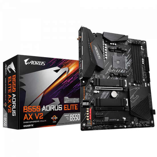 Gigabyte B550 AORUS ELITE AX V2, DDR4, SATA3, USB3.2Gen2, DP, 2.5GbE, WIFI, AM4 ATX