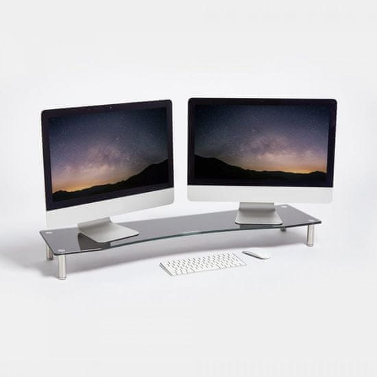 VonHaus Steklen podstavek za monitor XL črn