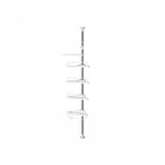 Songmics Kotno stojalo s policami za kopalnice belo srebrne barve 95-300 cm, BCB02SW