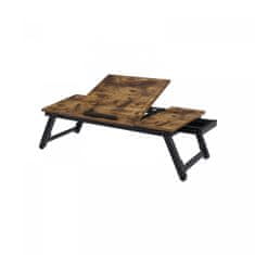Songmics Miza za prenosnik RUSTIC s predalom rustikalna, LLD110B01