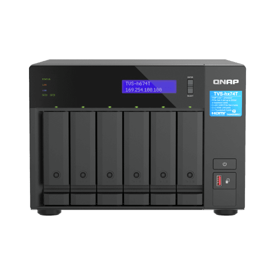 Qnap NAS za 6 diskov, 32GB ram; 2,5Gb mreža, Thunderbolt