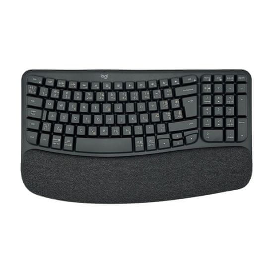Logitech Brezžična tipkovnica ergonomska Wave Keys črna SLO gravura