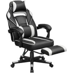 Songmics Gaming stol, črno-bel OBG73BW