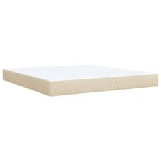 Vidaxl Box spring postelja z vzmetnico krem 180x200 cm blago