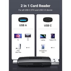 Ugreen USB 3.0 + USB-C OTG čitalec kartic
