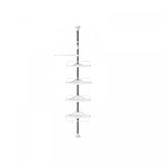 Songmics Kotno stojalo s policami za kopalnice belo srebrne barve 95-300 cm, BCB02SW