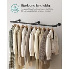Songmics Stensko obešalo za oblačila 30,4 x 170 x 7 cm črna, HSR104B01