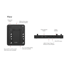 IcyBox IB-2915MSCL-C31 "clone& dock" postaja za M.2 NVME & SATA 2,5”/3,5” SSD/HDD