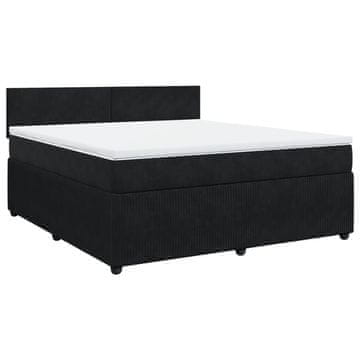 Vidaxl Box spring postelja z vzmetnico črna 180x200 cm žamet