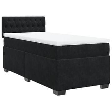 Vidaxl Box spring postelja z vzmetnico črna 90x200 cm žamet