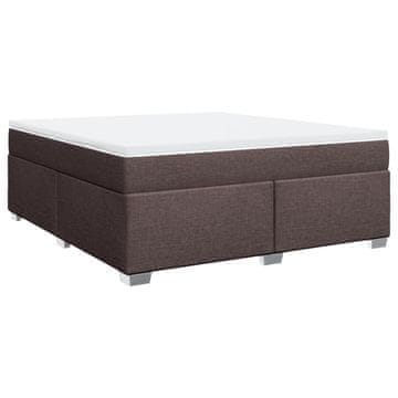 Vidaxl Box spring postelja z vzmetnico temno rjava 180x200 cm blago