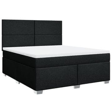Vidaxl Box spring postelja z vzmetnico črna 180x200 cm blago