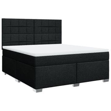 Vidaxl Box spring postelja z vzmetnico črna 180x200 cm blago