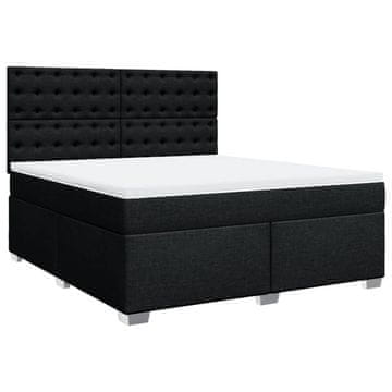 Vidaxl Box spring postelja z vzmetnico črna 180x200 cm blago