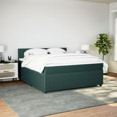 Vidaxl Box spring postelja z vzmetnico temno zelena 180x200 cm žamet