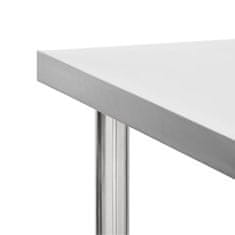 Vidaxl Kuhinjska delovna miza s kolesi 100x60x85 cm nerjaveče jeklo