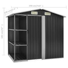 Vidaxl Vrtna lopa s stojalom antracitna 205x130x183 cm železna