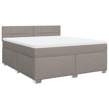 Vidaxl Box spring postelja z vzmetnico taupe 180x200 cm blago