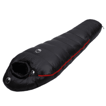 MXM BS-1300 Najcenejša spalna vreča iz puha 1300g puha / do -15° - Črna