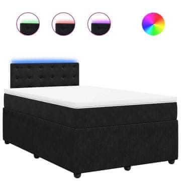 Vidaxl Box spring postelja z vzmetnico črna 120x190 cm žamet