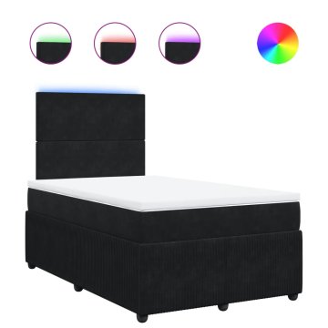 Vidaxl Box spring postelja z vzmetnico črna 120x190 cm žamet