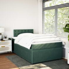 Vidaxl Box spring postelja z vzmetnico temno zelen 120x190 cm žamet