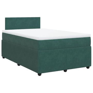 Vidaxl Box spring postelja z vzmetnico temno zelen 120x190 cm žamet