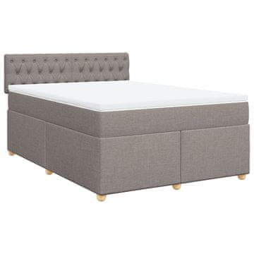 Vidaxl Box spring postelja z vzmetnico taupe 140x190 cm blago