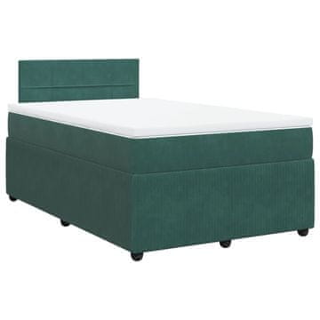 Vidaxl Box spring postelja z vzmetnico temno zelen 120x190 cm žamet