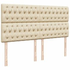 Vidaxl Box spring postelja z vzmetnico krem 180x200 cm blago