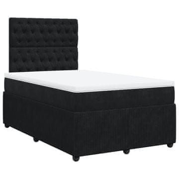 Vidaxl Box spring postelja z vzmetnico črna 120x190 cm žamet