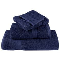 Vidaxl Komplet brisač iz bombaža 12-delni SOLUND mor. modra 600 gsm