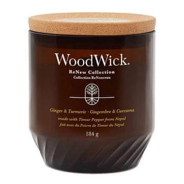 Woodwick Svíčka ReNew střední, Ginger & Turmeric, Zázvor a kurkuma, 184 g