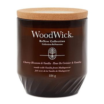Woodwick Svíčka ReNew střední, Cherry Blossom & Vanilla, Třešňový květ a vanilka, 184 g