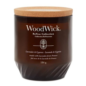 Woodwick Svíčka ReNew střední, Lavender & Cypress, Levandule a cypřiš, 184 g