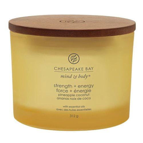 Svíčka Chesapeake Bay Candle 3 knoty, Strength & Energy, Síla a energie, ananas a kokos, 312 g