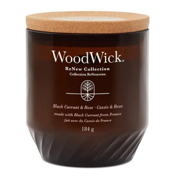Woodwick Svíčka ReNew střední, Black Currant & Rose, Černý rybíz a růže, 184 g