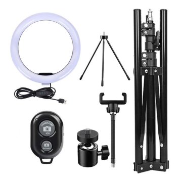 LIVEFY RL-15 krožka LED svetloba + visok stativ 2.2m, črna