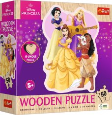 Trefl Lesena konturna sestavljanka Disney: Čudovite princeske 50 kosov