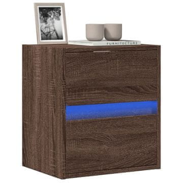 Vidaxl vidaXL Stenska TV omarica z LED rjavo hrastovo 41x31x45 cm
