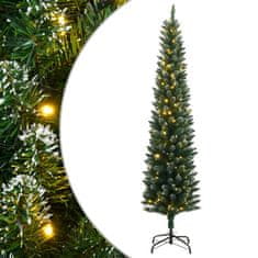 Vidaxl Umetna ozka novoletna jelka 150 LED diod 150 cm