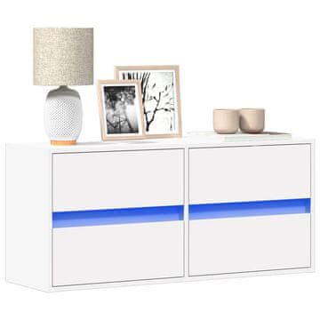 Vidaxl vidaXL Stenska TV omarica z LED osvetlitvijo, bela, 100x31x45 cm