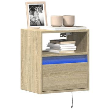 Vidaxl vidaXL Stenska TV omarica z LED osvetlitvijo, hrast sonoma, 41x31x45 cm