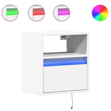 Vidaxl Stenska TV omarica z LED lučkami bela 41x31x45 cm