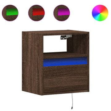 Vidaxl Stenske TV omarice z LED 2 kosa rjavi hrast 41x31x45 cm