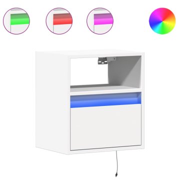 Vidaxl Stenska TV omarica z LED lučkami bela 41x31x45 cm