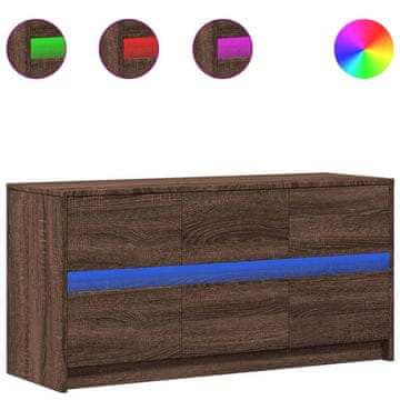 Vidaxl TV omarica LED rjavi hrast 100x34x50 cm inženirski les