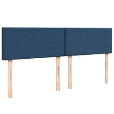 Vidaxl Box spring postelja z vzmetnico modra 200x200 cm blago