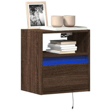 Vidaxl vidaXL Stenske TV omarice z LED osvetlitvijo, 2 kosa, rjav hrast, 41x31x45 cm